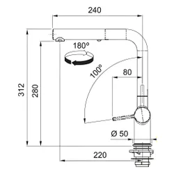 Bateria FRANKE Active L Pull-out spray 115.0653.382 Czarny mat
