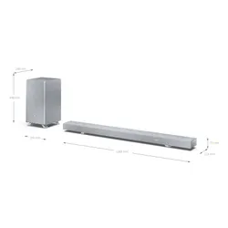 Soundbar SHARP HT-SBW55121 Srebrny 5.1.2-kanałowy, Bezprzewodowy Subwoofer, HDMI eARC, Dolby Atmos, 4K, BT
