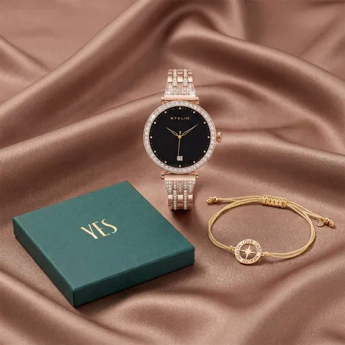 Smartwatch STELIO Lusso Gem AI 38mm Złoty + Bransoletka YES