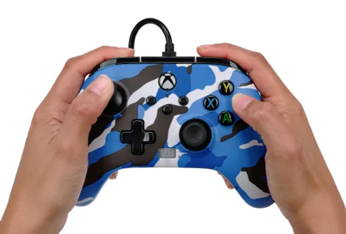 Проводной геймпад PowerA Enhanced Blue Camo для Xbox Series X/S, Xbox One, ПК