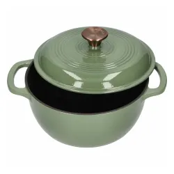 BROWIN Szałwiowy 4 l - garnek żeliwny emaliowany