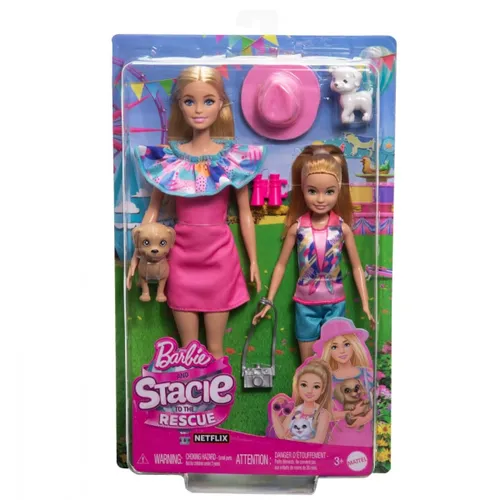 Mattel Zestaw lalek Barbie i Stacie z pieskami