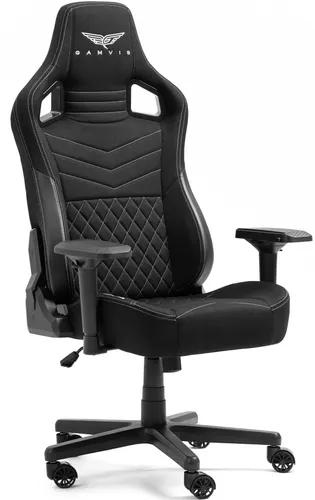 Fotel GAMVIS Elite 2.0 XL Basic Czarny (białe elementy)