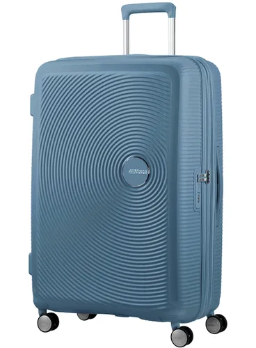 American Tourister Soundbox-stone blue Büyük Genişletilebilir Bavul