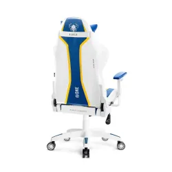 Fotel Diablo Chairs X-One 2.0 King Size Aqua Blue Gamingowy do 160kg Skóra ECO Tkanina Biało-niebieski