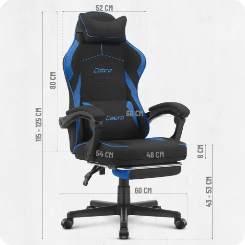 Fotel CABRO C502 Czarno-Niebieski