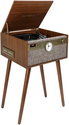 Gramofon Victrola Century Signature+ 6-in-1 VTA-835SB-WLN-INT Manualny Napęd paskowy Bluetooth CD Kaseta Orzech