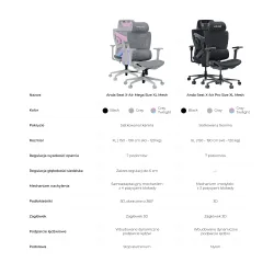 Fotel Anda Seat X-Air Pro XL Gamingowy do 120kg Tkanina Szaro-różowy