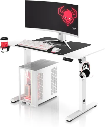 Biurko Diablo Chairs X-Tensio 1100 110cm Regulacja wysokości Biały