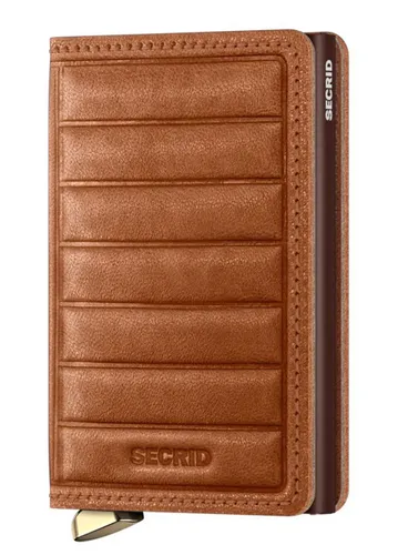 Кошелек Secrid Premium Slimwallet Emboss Lines RFID - коньяк