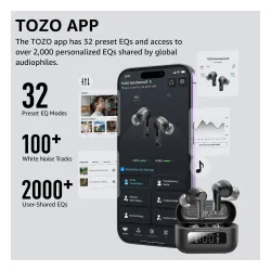 Słuchawki bezprzewodowe Tozo AeroSound2 Dokanałowe Bluetooth 5.3 Czarny