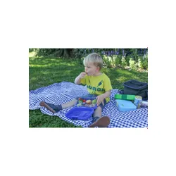 Szczelna średnia śniadaniówka Yumbox Original - surf blue / rocket