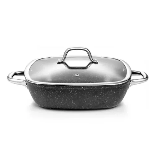 TESCOMA President Stone 28 x 28 cm - patelnia nieprzywierająca z pokrywką