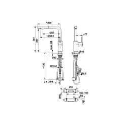 Bateria KFA Armatura Arura Duero Pure Basic Pull-Out 6623-112-31 Złoty Stal szlachetna