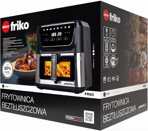Air Fryer Frytkownica beztłuszczowa ELDOM FR60 Friko 8l z okienkiem do obserwacji postępów gotowania