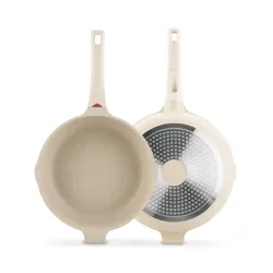 Patelnia indukcyjna głęboka z pokrywką Konighoffer Creamy Marble 28 x 8,5 cm