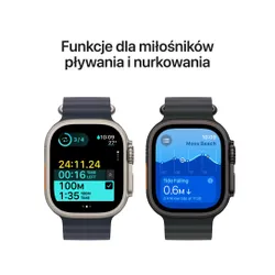 Apple Watch Ultra 2 GPS + Cellular 49mm koperta tytanowa (czarny) + bransoleta mediolańska z tytanu rozmiar L (czarny) (Stan Doskonały)