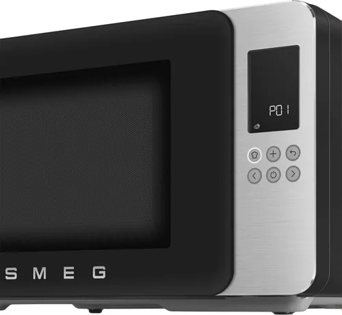 Kuchenka mikrofalowa SMEG Collezione MOC01BLMEU 1900W średnica 28 cm pojemność 29l Technologia Inverter Auto Defrost Quick Start Czarny