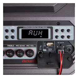 Power Audio Aiwa KBTUS-710MKII 90W Bluetooth Radio FM Mikrofon Karaoke Czarny