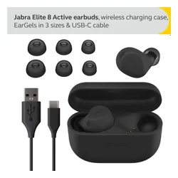 Słuchawki bezprzewodowe Jabra Elite 8 Active Dokanałowe Bluetooth 5.3 Czarny