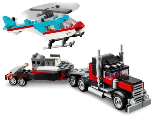 LEGO Creator 31146 грузовик с платформой и вертолетом P8