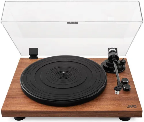 Gramofon JVC AL-E534M Drewno, Manualny, Napęd paskowy, Prędkość odtw. 33 1/3,45 obr./min