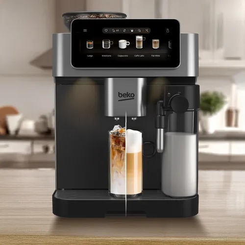 Ekspres BEKO CaffeExperto CEG8564X 50 programów ColdBrew Kawy mrożone 19 bar Stalowy młynek Zdalne sterowanie Inox