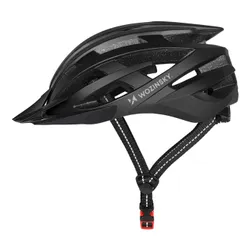 Kask rowerowy WOZINSKY HT-28VC Czarny MTB z lampką (rozmiar M)