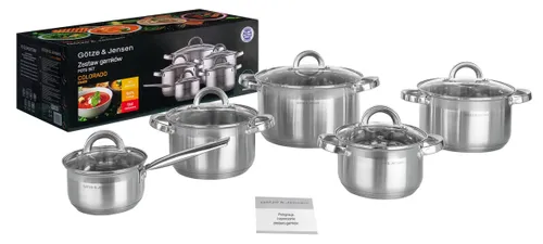 Zestaw garnków GÖTZE & JENSEN CS300 Colorado Inox (10 elementów)