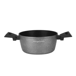 Garnek na indukcję z powłoką marmurową i pokrywką Konighoffer Grigio 3,9 l