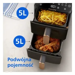 Air fryer Philips Ovi Dual Basket NA462/80 2750W 10l Aplikacja mobilna
