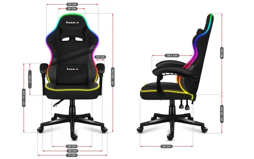 Fotel HUZARO Force 4.4 RGB Czarny