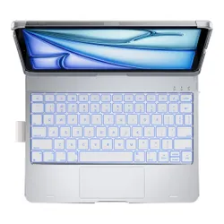 Etui na iPad Air 11 cali TYPECASE Flexbook Touch Srebrny Klawiatura