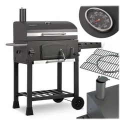 Grill węglowy ogrodowy Berdsen BD-891 komin żeliwny ruszt z pokrywą popielnik + termometr