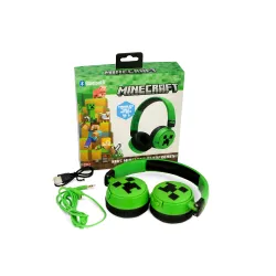 Słuchawki bezprzewodowe z mikrofonem OTL Technologies Minecraft Creeper Kids Wireless Dla Dzieci Nauszne Zielono-czarny