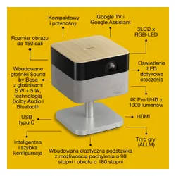 Projektor Epson EF-72 3LCD 4K Google TV Wi-Fi Bluetooth