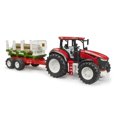BRUDER Traktor z przyczepą do drewna