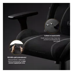 Fotel Diablo Chairs X-One 2.0 Small Burned Black Gamingowy do 90kg Tkanina Czarny