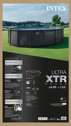 Basen ogrodowy stelażowy Ultra XTR Frame 488x122 cm INTEX 26326 ND