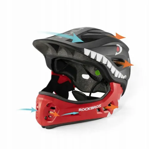 Kask rowerowy dziecięcy fullface szczękowy 2w1 odpinana szczęka rozmiar "M"