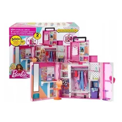 BARBIE WYMARZONA SZAFA NA UBRANKA + ubranka dla lalki Barbie HBV28