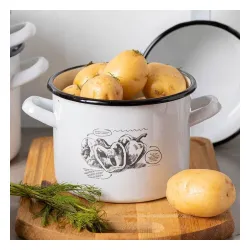 Garnek emaliowany EMALIA POLSKA PLESZEW BELL BIAŁY 4,7 l