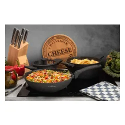 Garnek aluminiowy z pokrywką STARKE PRO CERES MARBLE 1,2 l