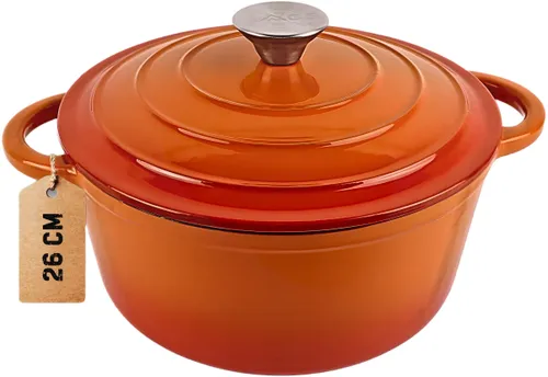 Garnek żeliwny HAGE DQ26 5L Pomarańczowy