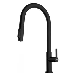 Bateria Franke Maris Slim Clear Water Pull-out J Czarny Mosiądz