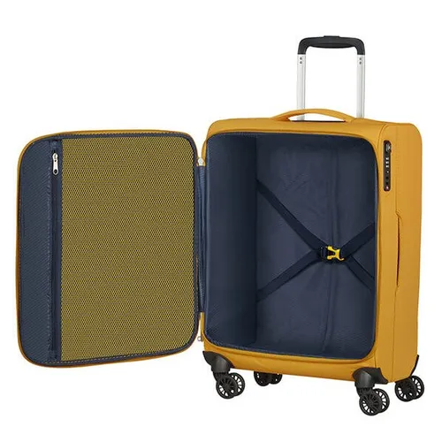 Walizka kabinowa American Tourister Lite Ray Spinner - golden yellow