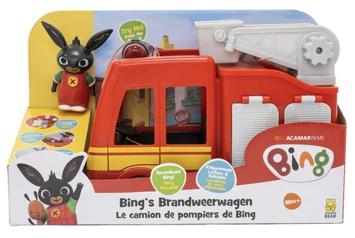 Królik Bing Wóz Strażacki Świeci Wydaje Dźwięki Figurka