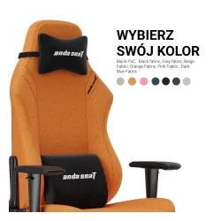 Fotel Anda Seat Luna L Orange Fabric Gamingowy do 100kg Tkanina Pomarańczowy