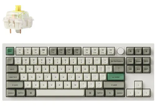 Klawiatura KEYCHRON Q3 Max Wireless Switch Gateron Jupiter Banana Biało-szaro-zielony