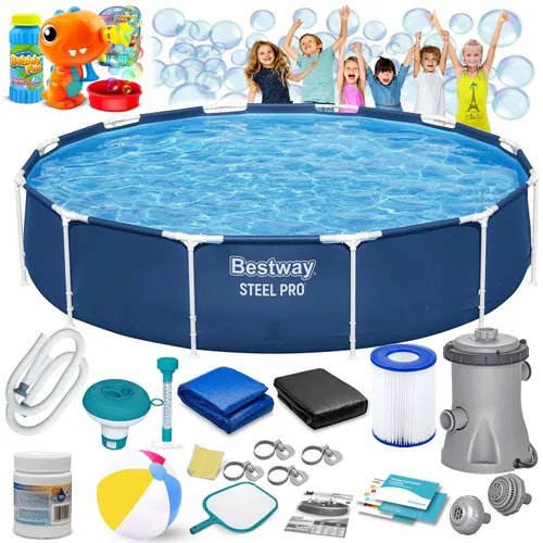 Basen stelażowy Bestway ogrodowy okrągły pompa 366x76cm 16w1